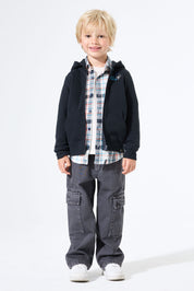 Sweathoodie aus Baumwollmix - 2884-dark grey - Schwarz