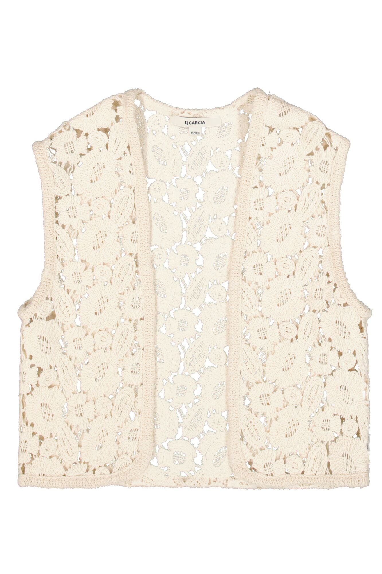 Jacke gehäkelt aus Baumwolle - 1448-ecru - Beige