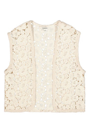 Jacke gehäkelt aus Baumwolle - 1448-ecru - Beige