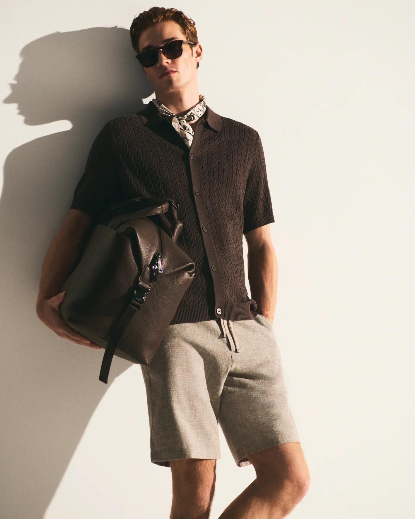 Strickhemd aus Baumwolle - 204 - Braun