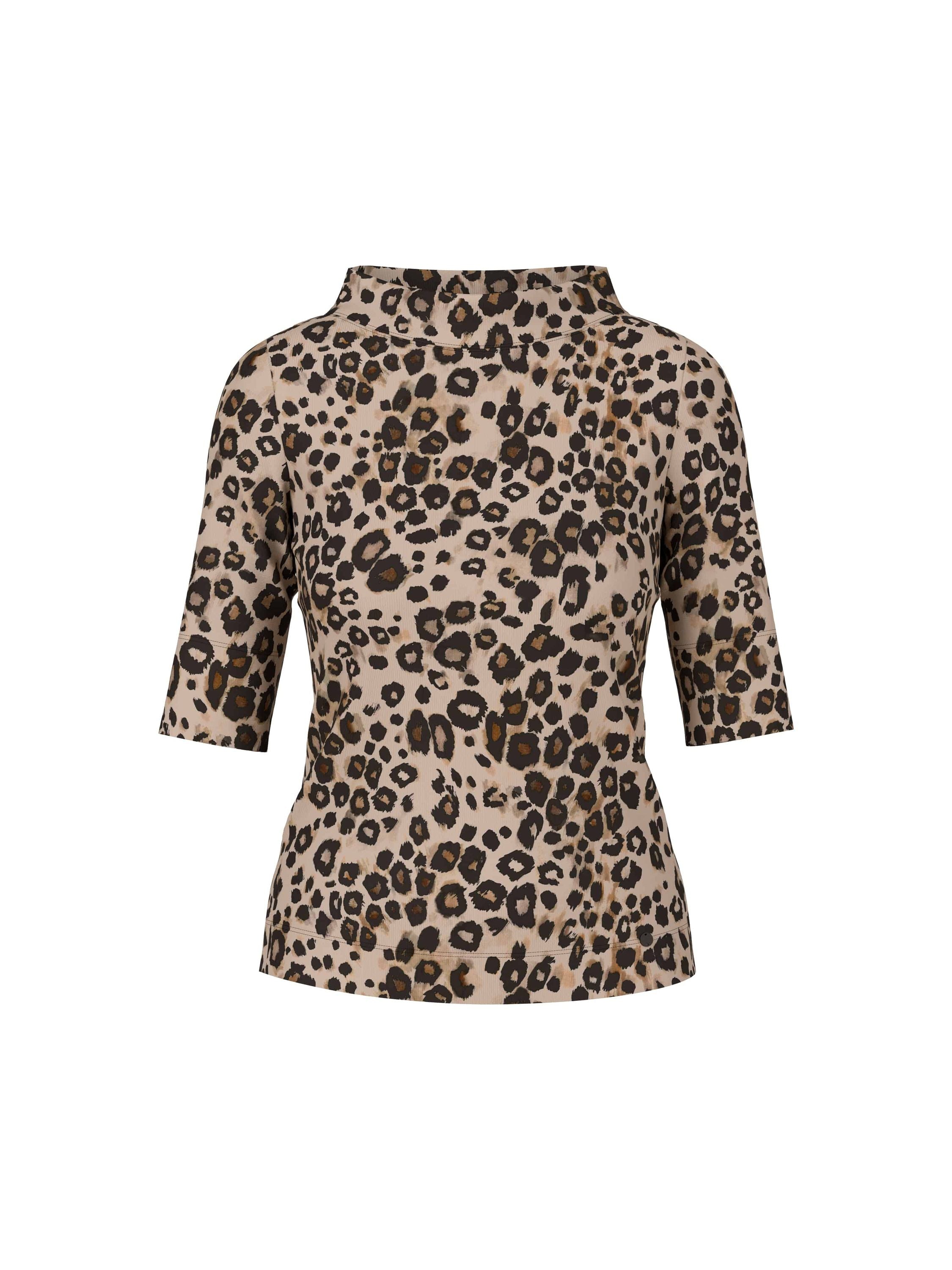 T-Shirt mit Leo-Print - 606 - Braun