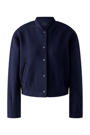 Sweatshirtjacke mit Stehkragen - 5742-darkblue - Blau