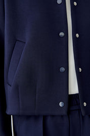 Sweatshirtjacke mit Stehkragen - 5742-darkblue - Blau