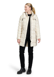 Steppmantel mit abnehmbarer Kapuze - 1158-Pearl Cream - Creme
