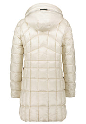 Steppmantel mit abnehmbarer Kapuze - 1158-Pearl Cream - Creme