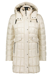 Steppmantel mit abnehmbarer Kapuze - 1158-Pearl Cream - Creme