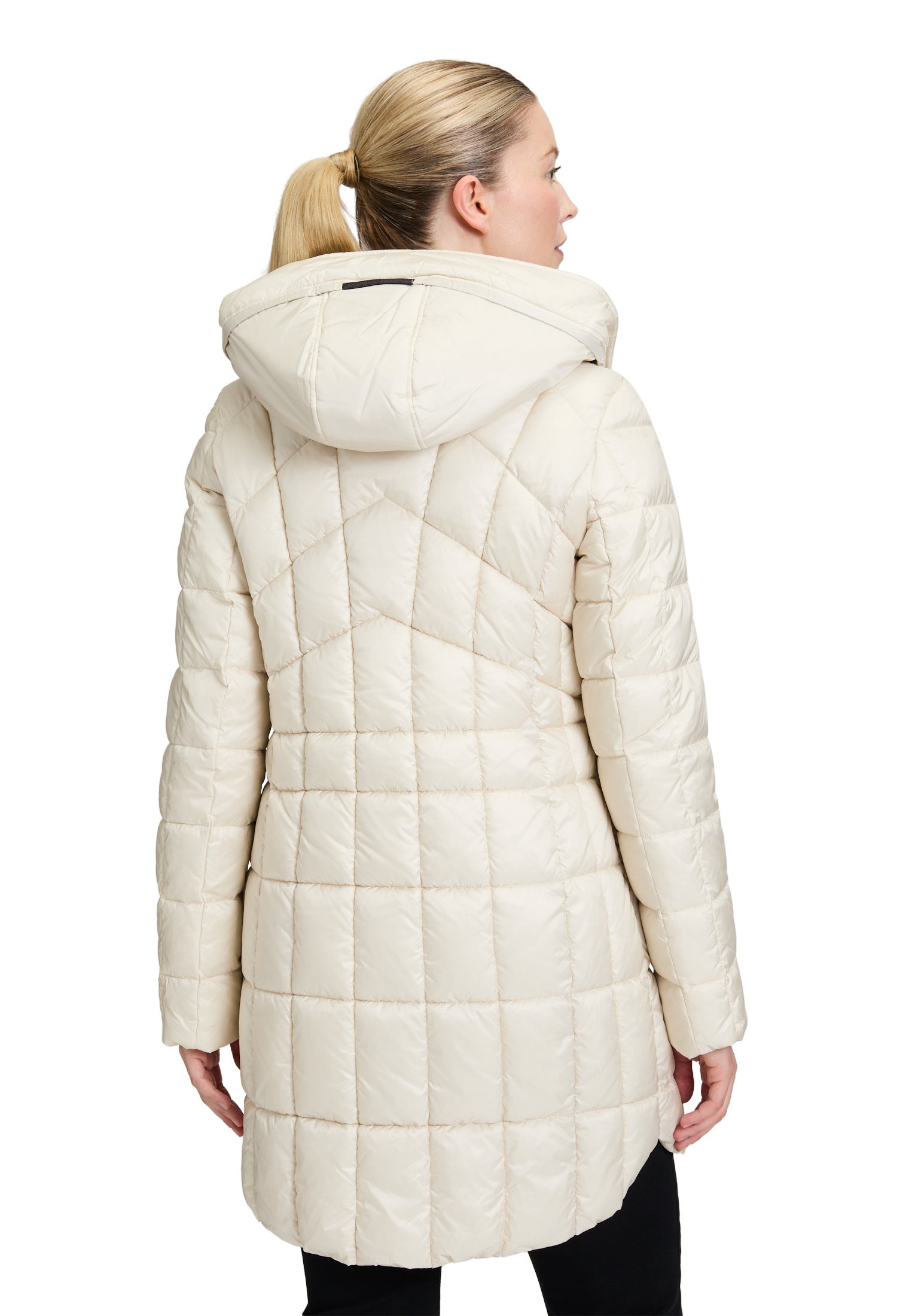 Steppmantel mit abnehmbarer Kapuze - 1158-Pearl Cream - Creme