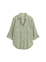 Hemdbluse aus Baumwolle - 38802-deep ivy green - Grün