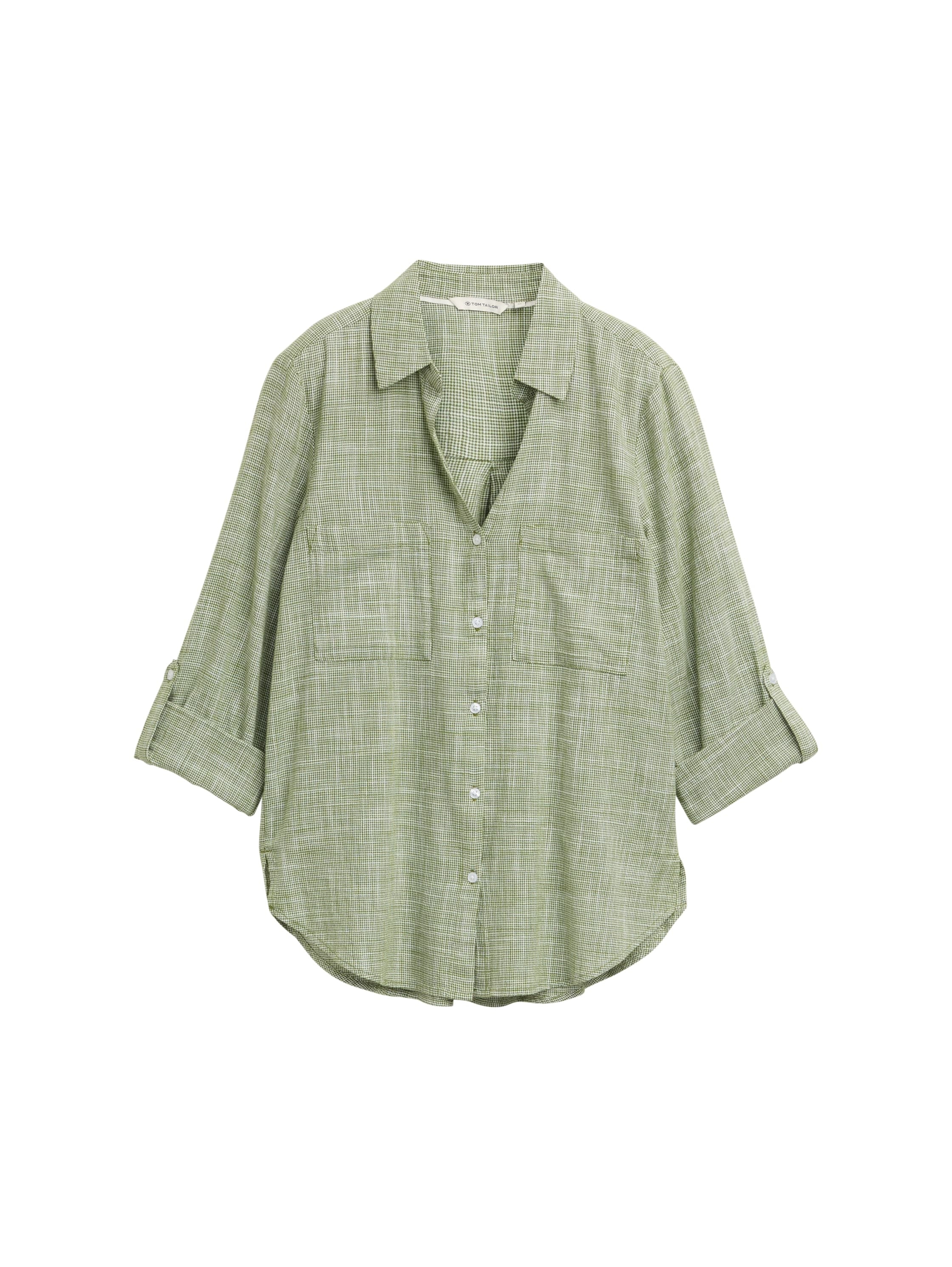 Hemdbluse aus Baumwolle - 38802-deep ivy green - Grün