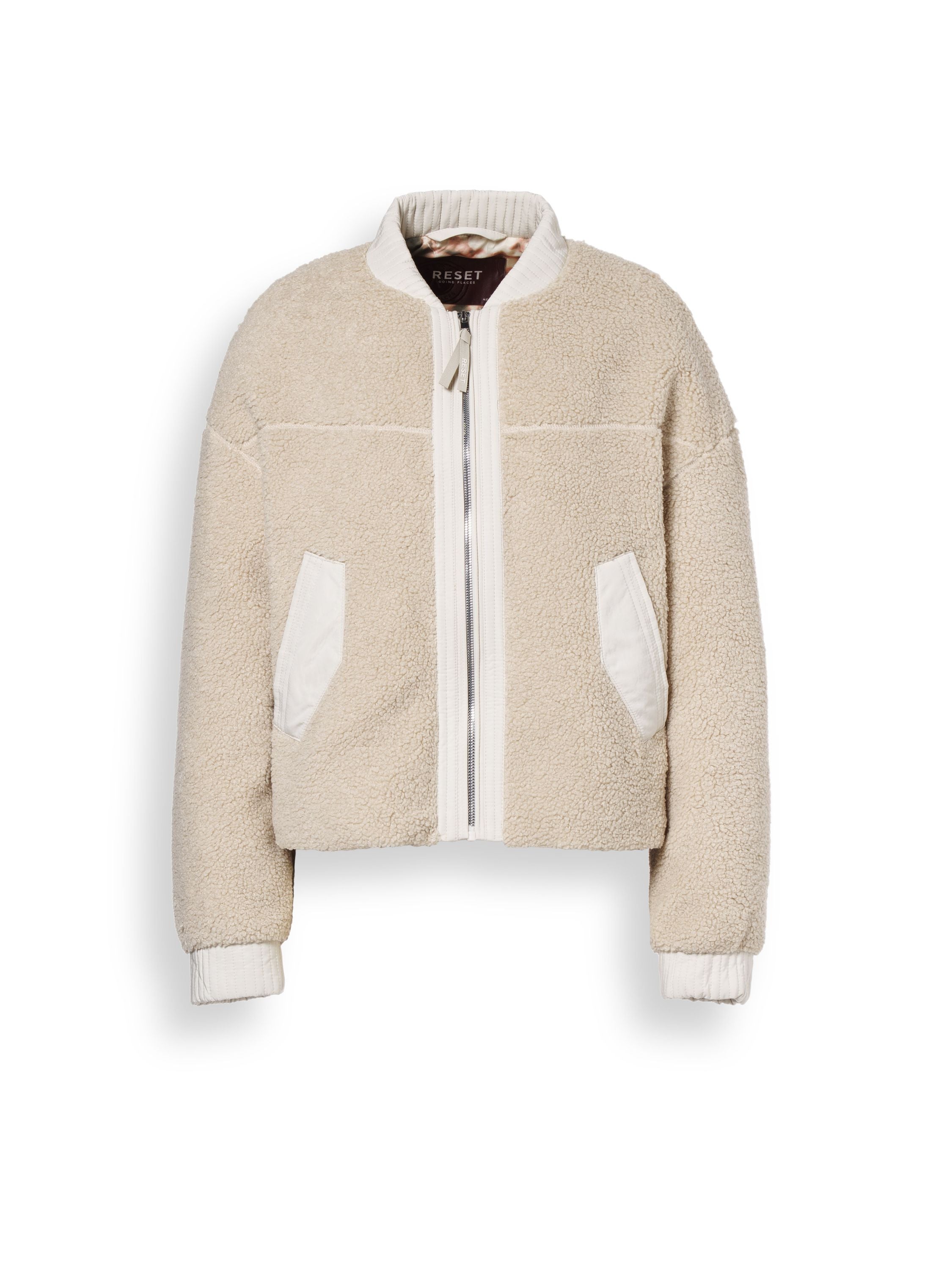 Teddy-Bomberjacke RAQUEL - 7420-silver lining - Beige