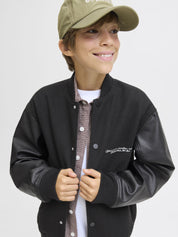Bomberjacke mit Schriftzug - Black/BLACK SLEEVES - Schwarz