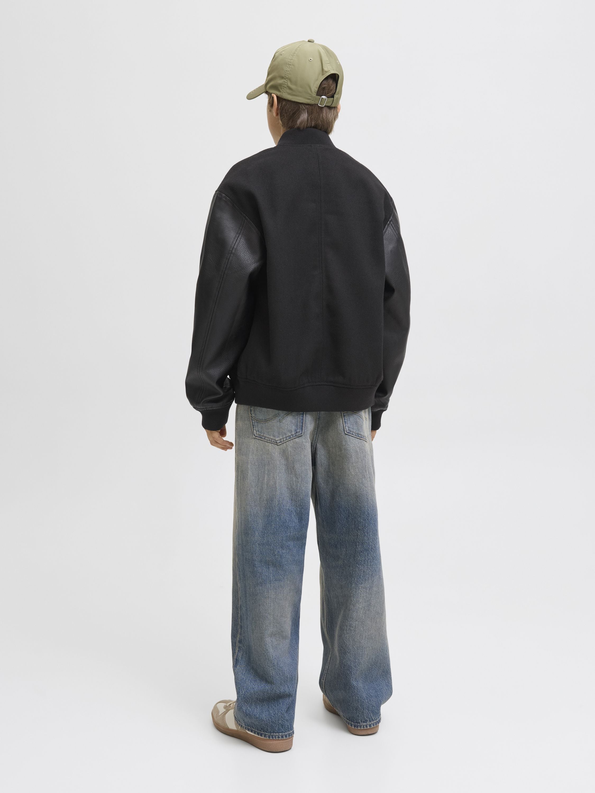 Bomberjacke mit Schriftzug - Black/BLACK SLEEVES - Schwarz