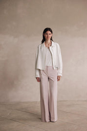 Blazerjacke aus Baumwolle - White 100 - Weiß