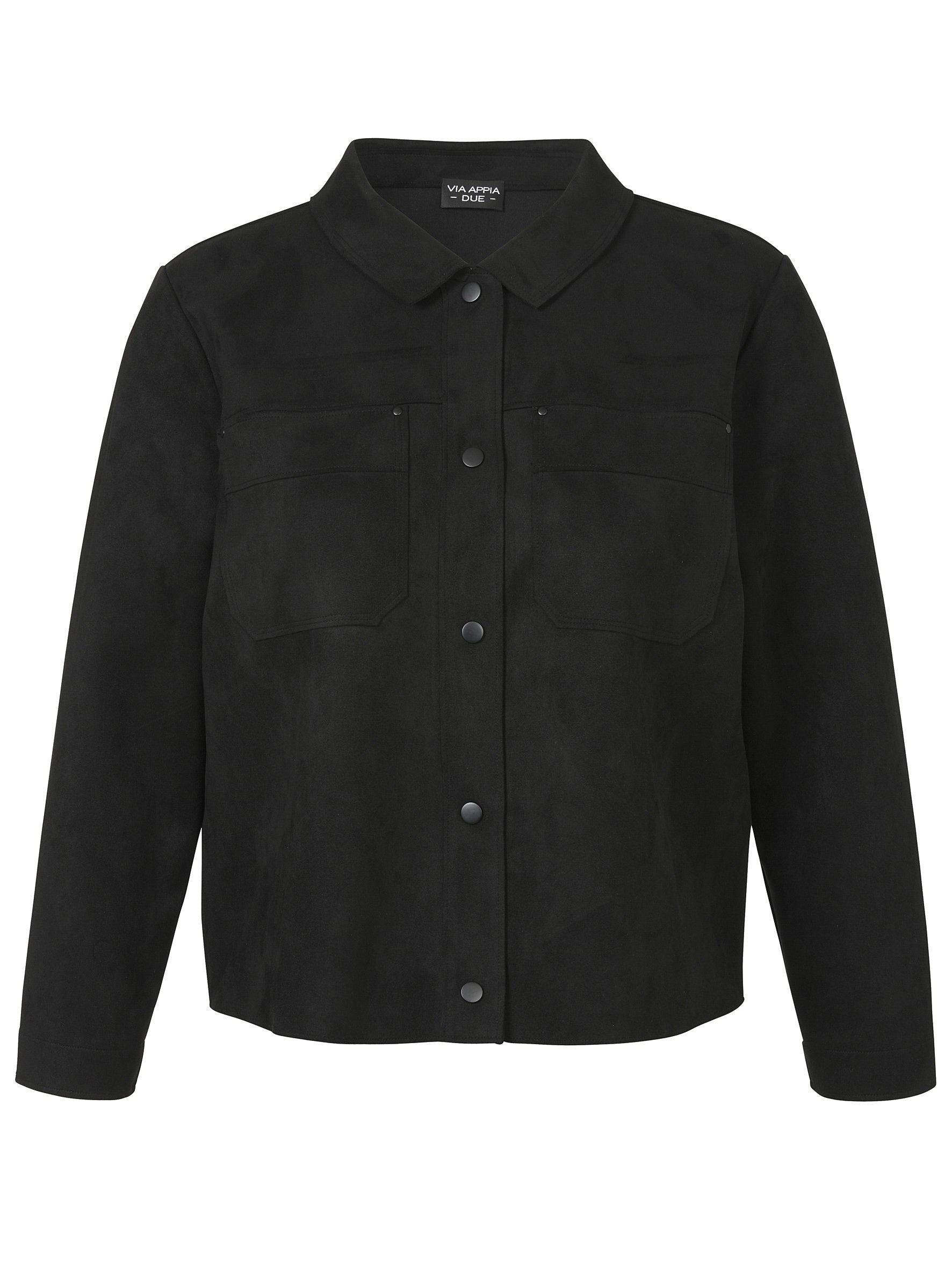Overshirt mit aufliegendem Kragen - 100-schwarz - Schwarz