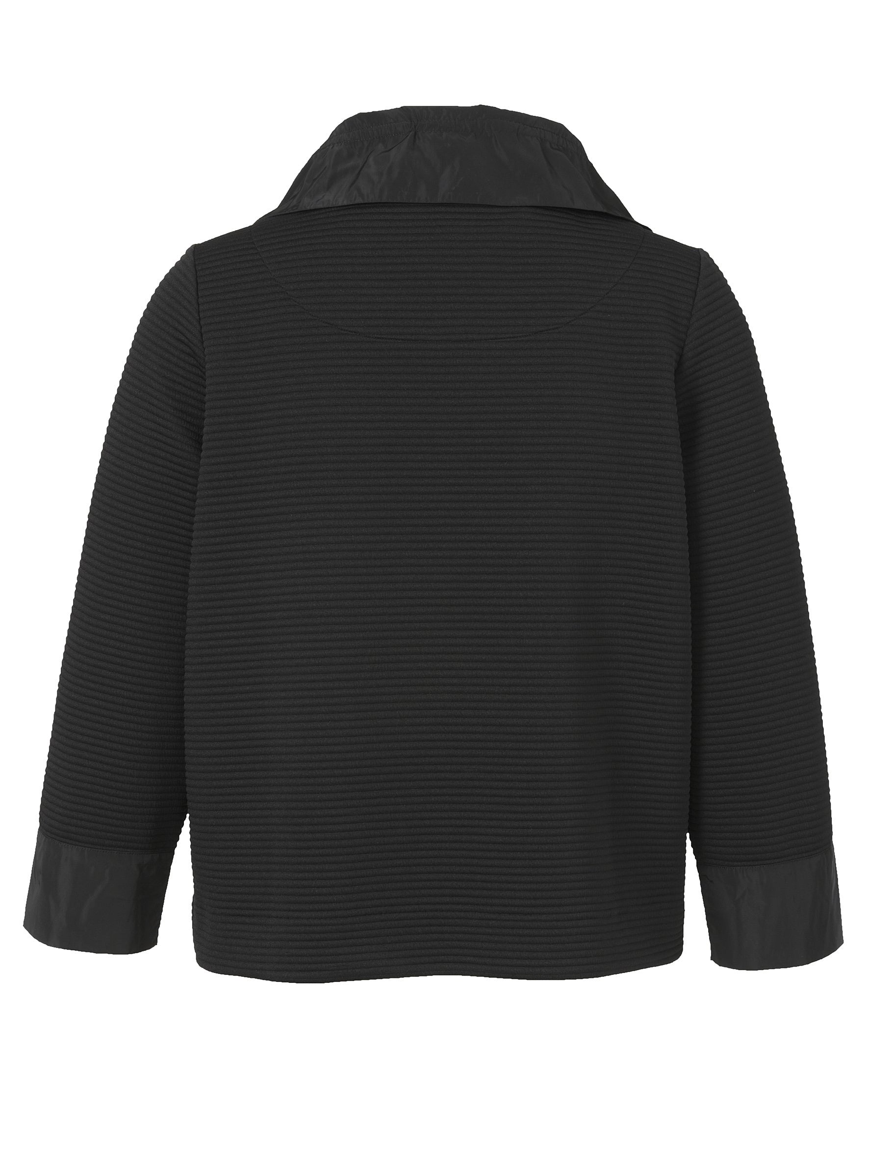 Sweatshirtjacke mit aufliegendem Kragen - 100-schwarz - Schwarz