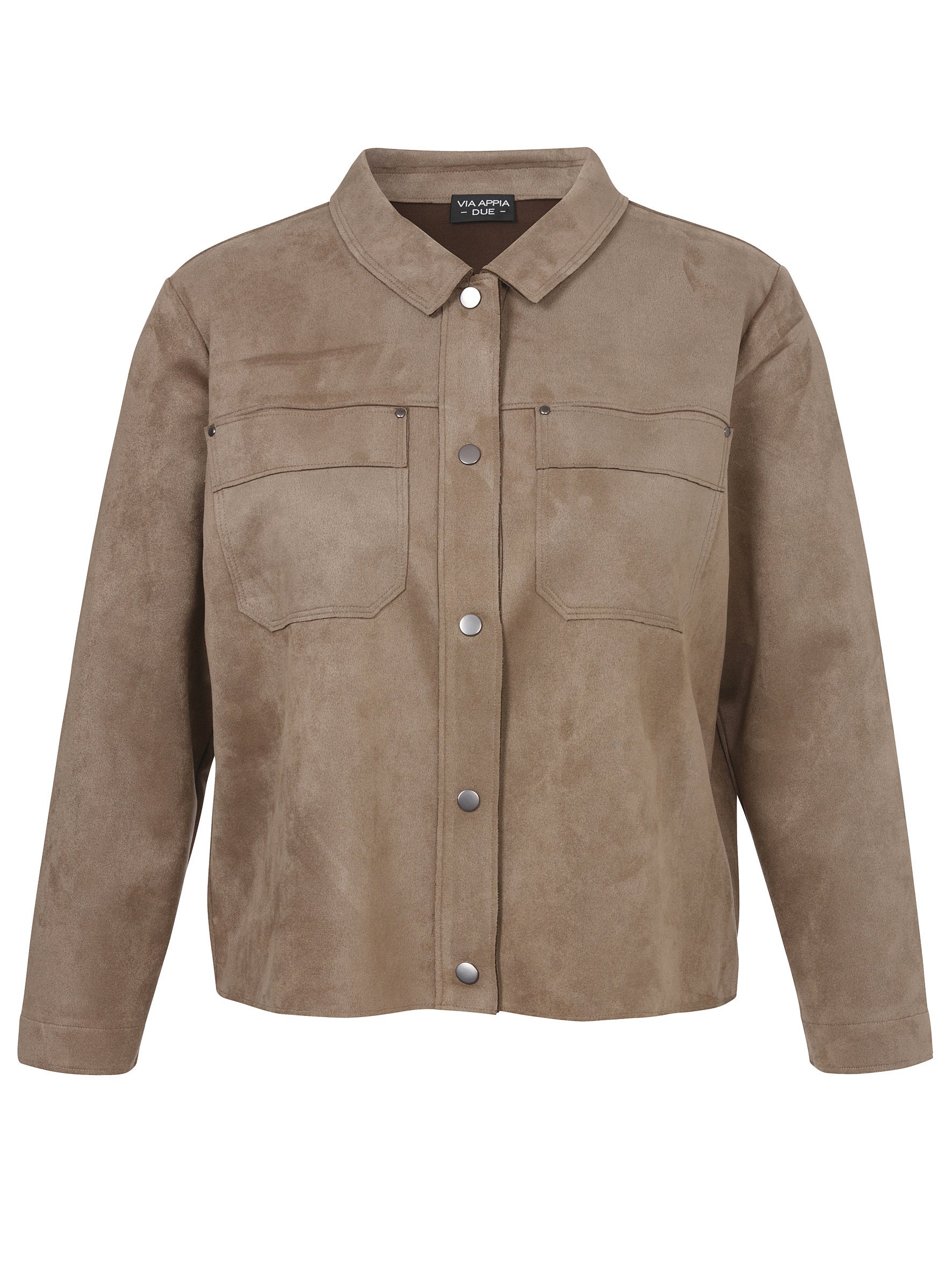 Overshirt mit aufliegendem Kragen - 740-mokka - Braun