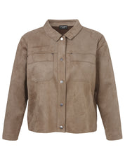 Overshirt mit aufliegendem Kragen - 740-mokka - Braun