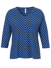 T-Shirt V-Ausschnitt - 814854-navy / azur - Blau