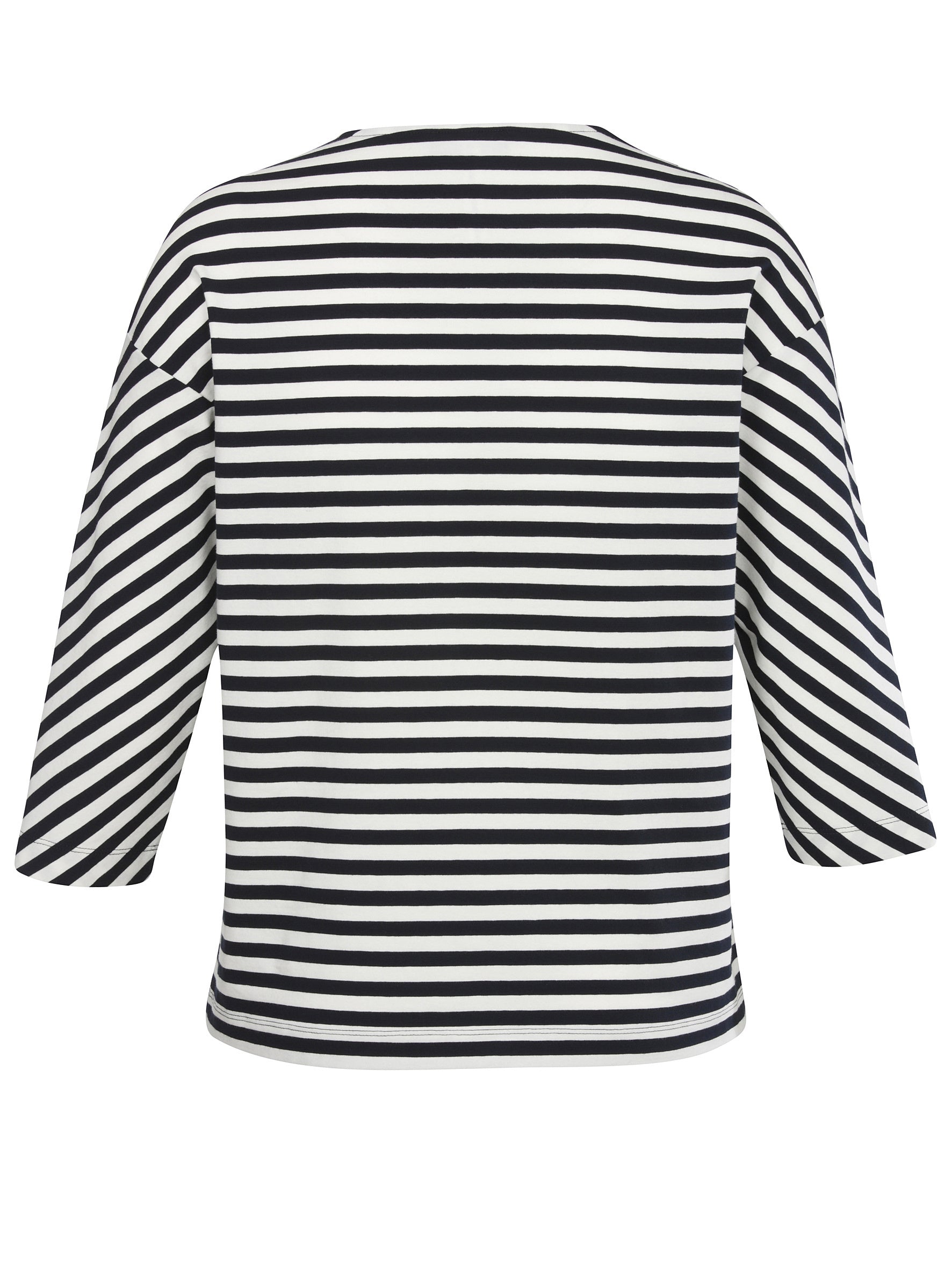 T-Shirt V-Ausschnitt - 814954-navy / offwhite - Weiß | Schwarz