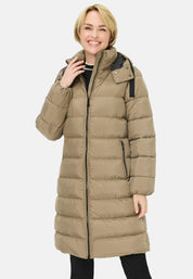 Steppmantel mit Kapuze - 0031 - Braun