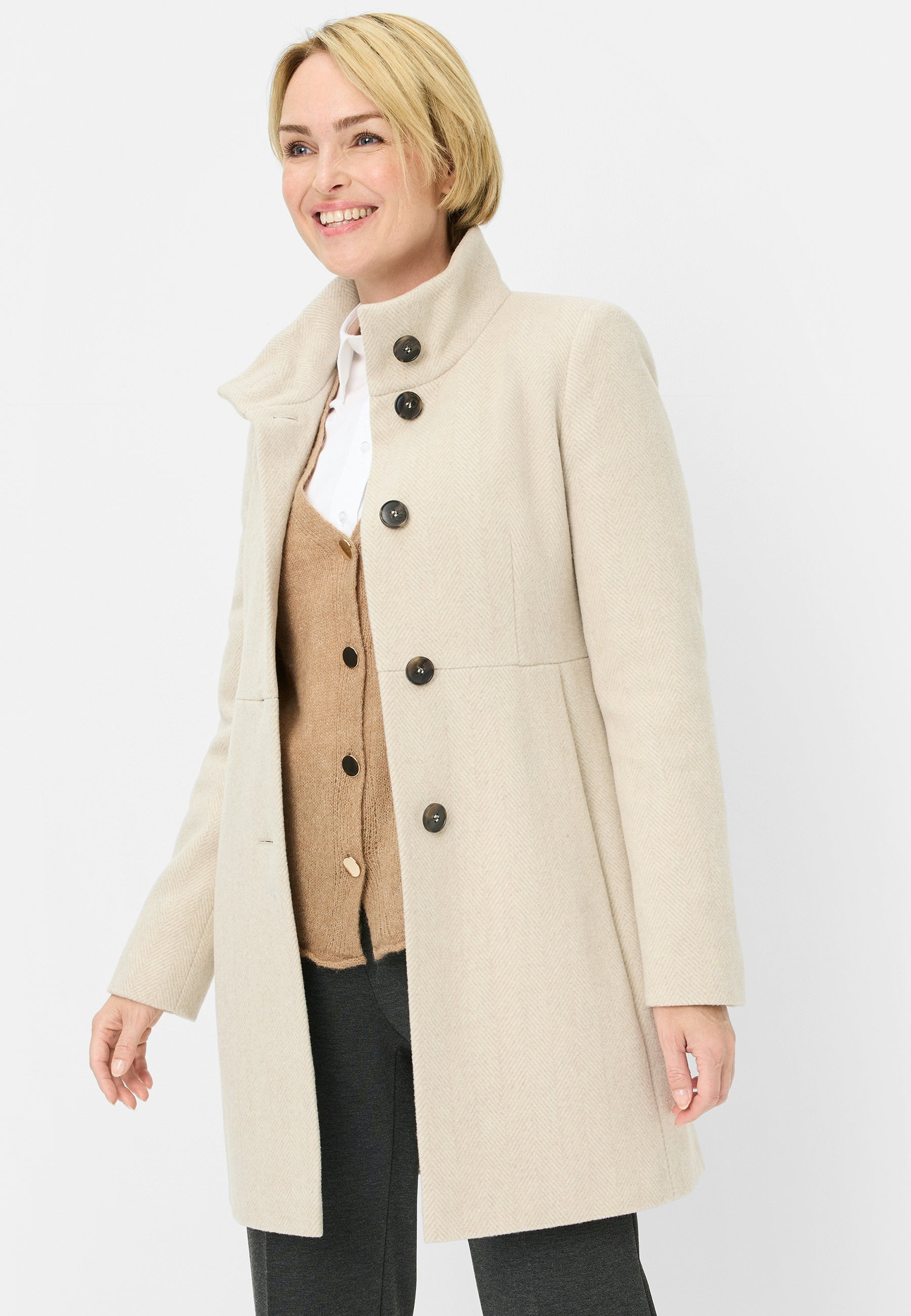 Mantel aus Wolle - 7011 - Beige