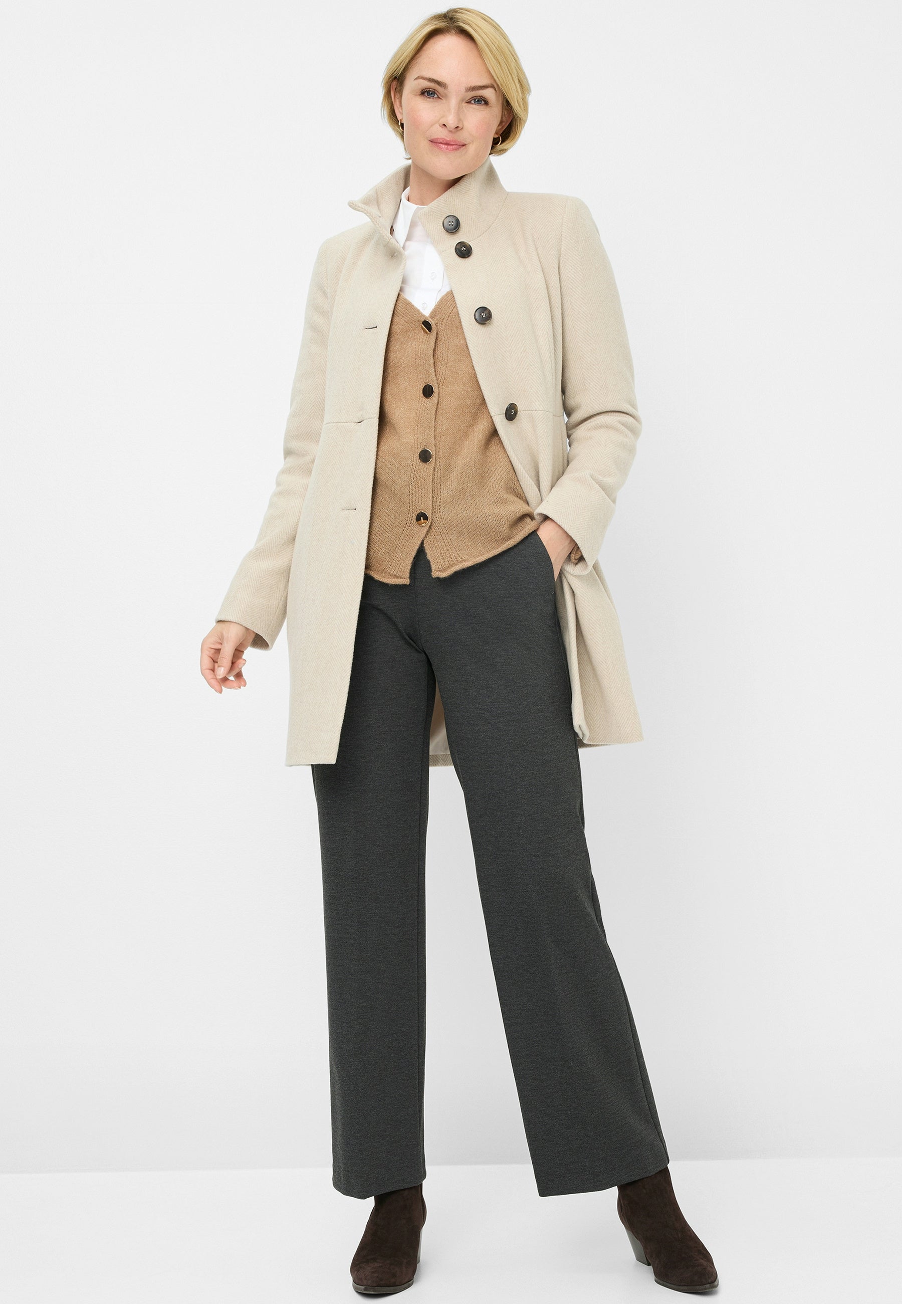 Mantel aus Wolle - 7011 - Beige