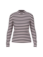 Langarmshirt gestreift aus Baumwolle - 701 - Weiß | Schwarz