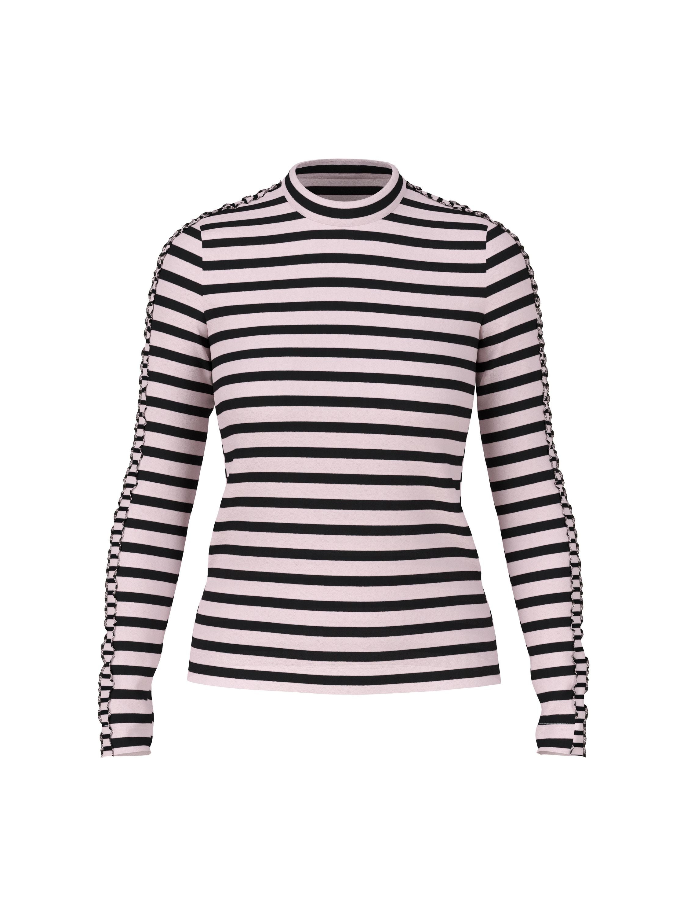 Langarmshirt gestreift aus Baumwolle - 701 - Weiß | Schwarz