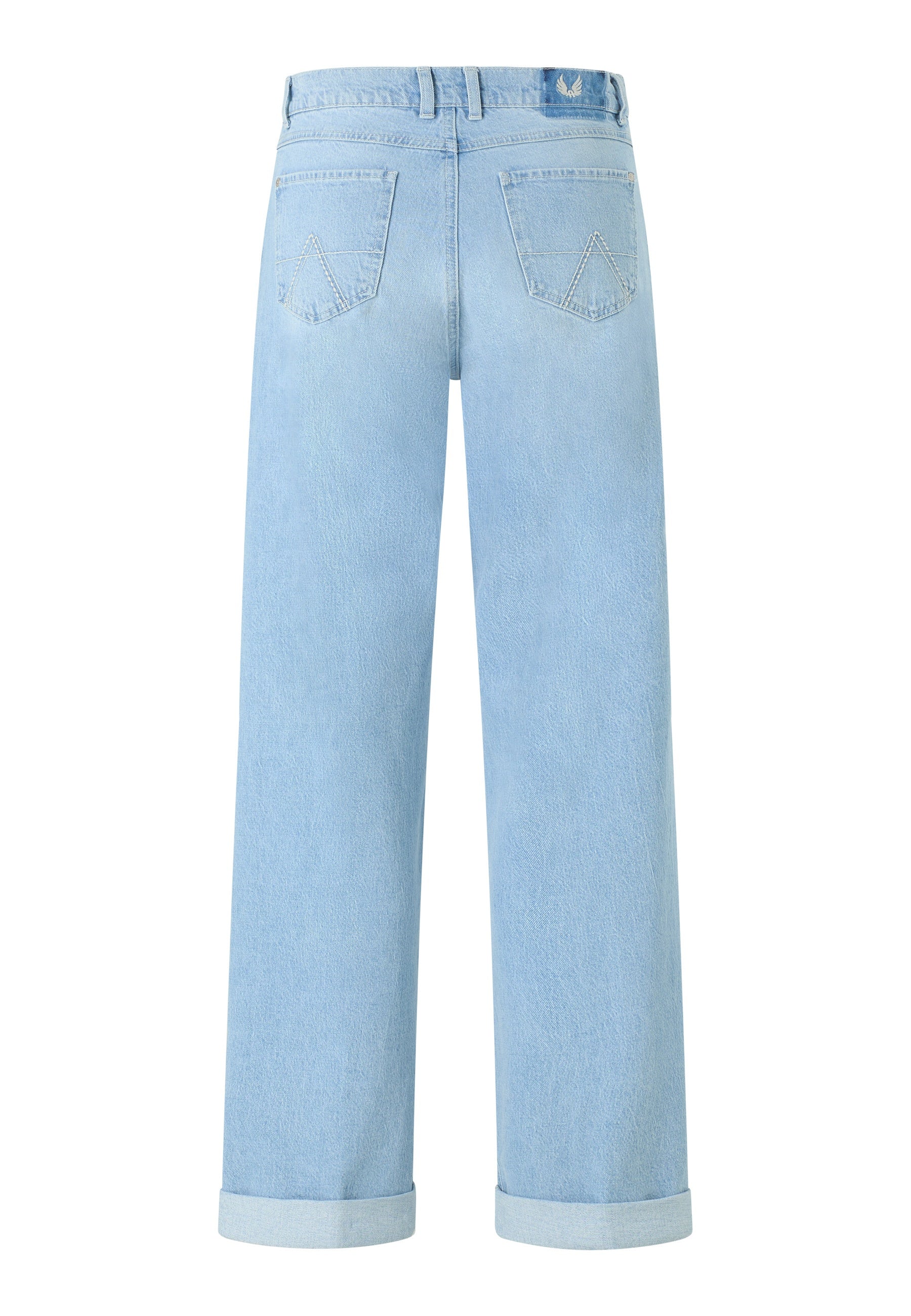 Jeans SELVEDGE Wide Leg - 35758-bleached blue random use - Blau
