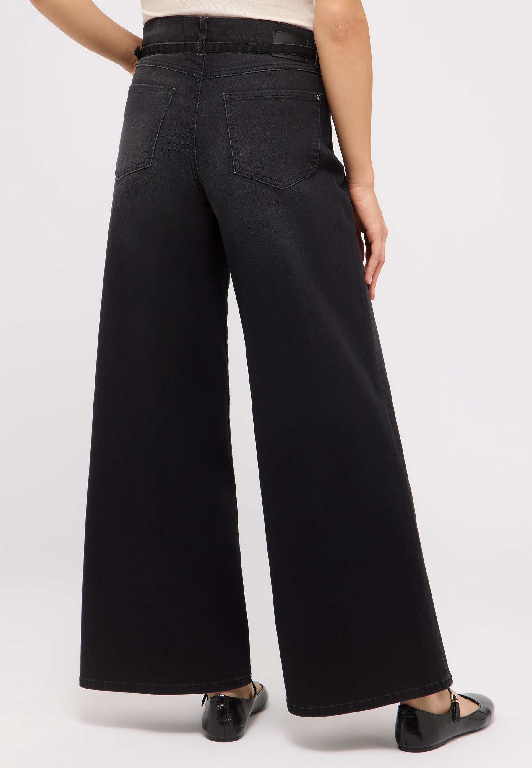 Jeans LIVA Wide Leg - 115-anthracite used - Schwarz
