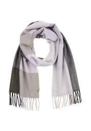 Schal kariert mit Fransen - 24-Misty Lilac - Violett