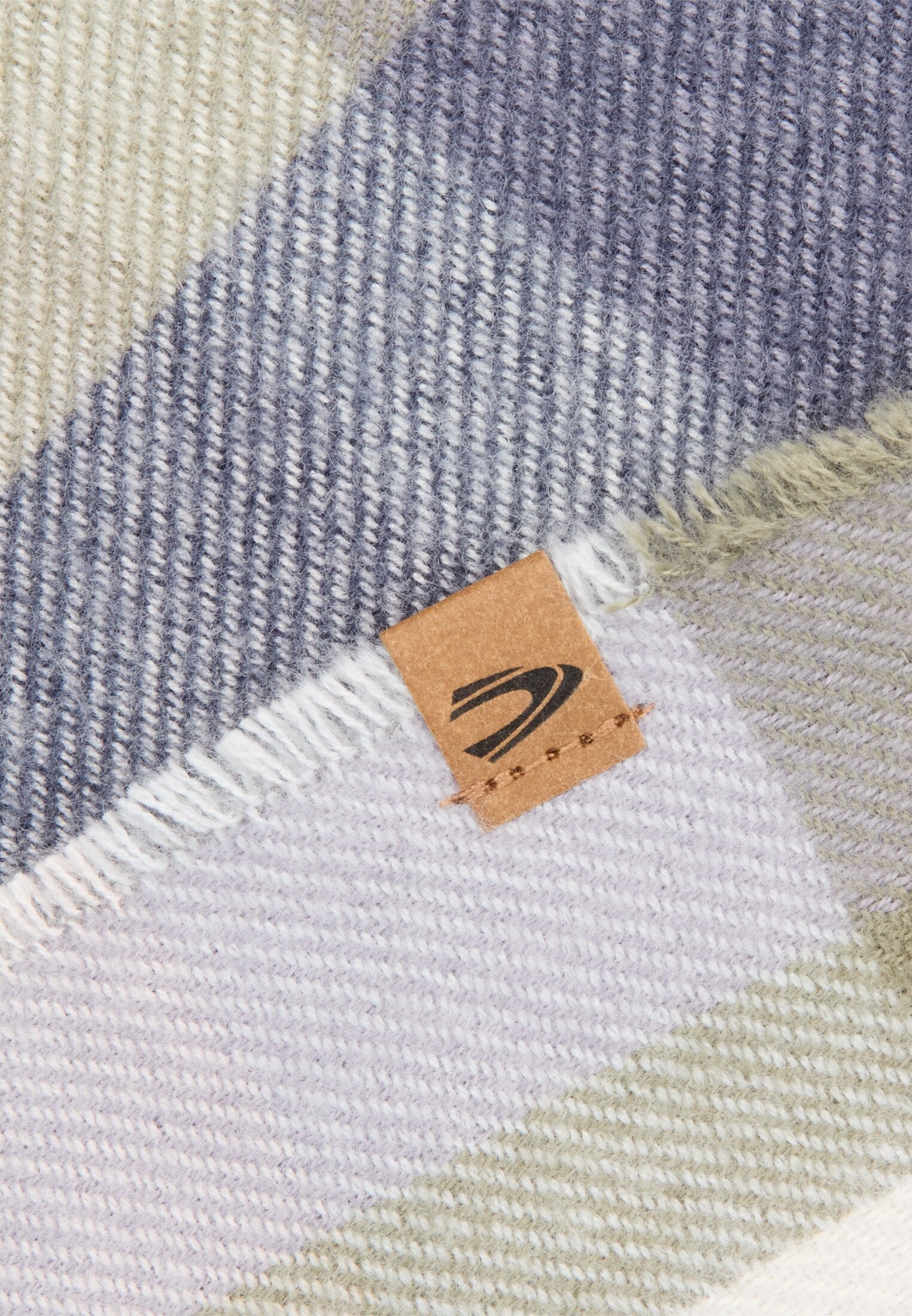 Schal kariert mit Fransen - 47-Night Blue - Blau