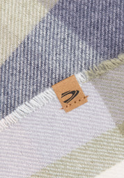 Schal kariert mit Fransen - 47-Night Blue - Blau