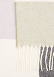 Schal kariert mit Fransen - 24-Misty Lilac - Violett
