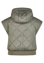 Steppweste mit Kapuze - 6419-AGAVE - Grün