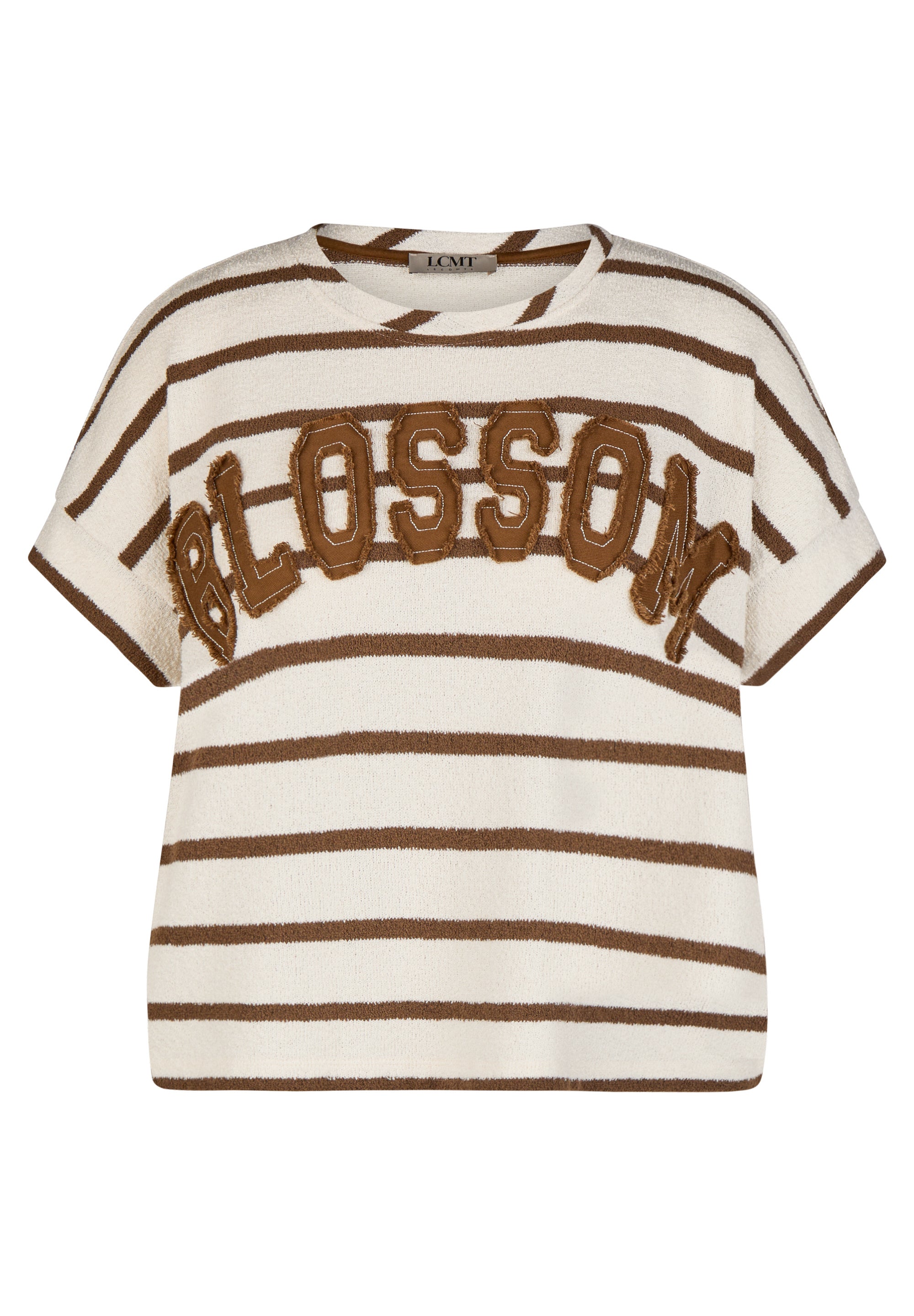 T-Shirt aus Baumwollmix - 6667-NOUGAT - Braun