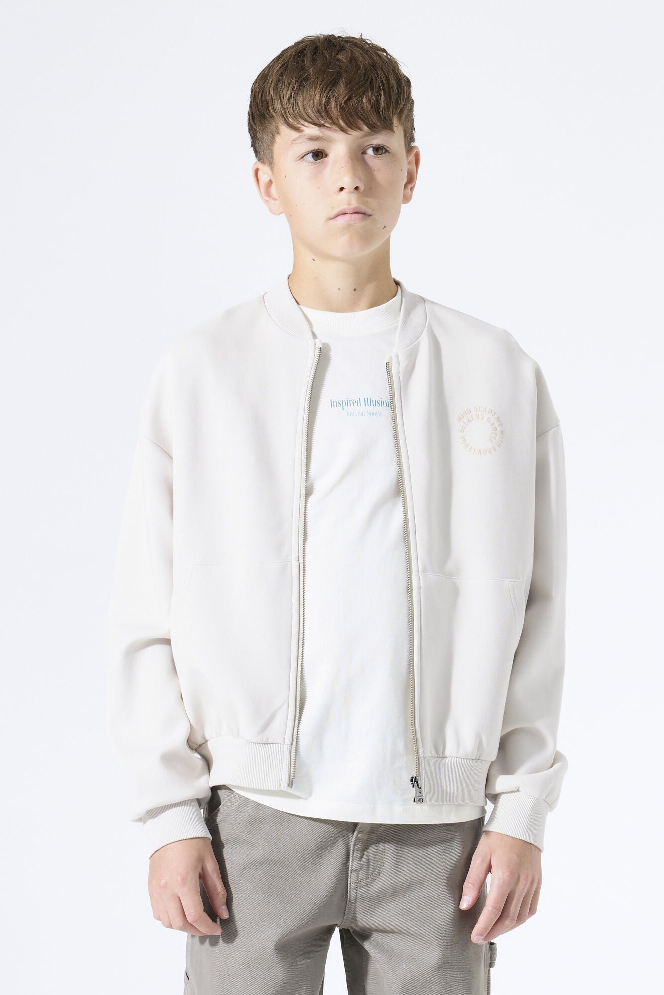 Sweatshirtjacke aus Baumwollmix - 4925-moonbeam - Creme