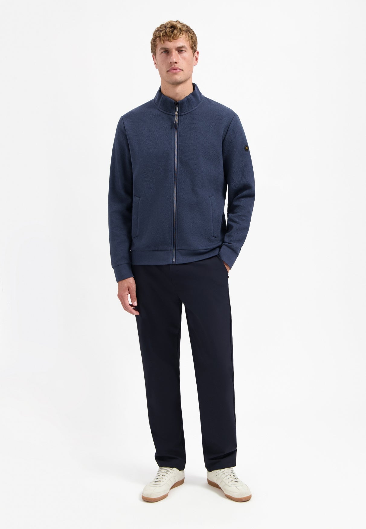 Sweatshirtjacke aus Baumwollmix - 078-Night - Blau