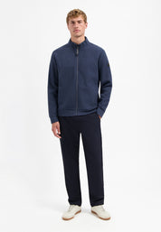 Sweatshirtjacke aus Baumwollmix - 078-Night - Blau