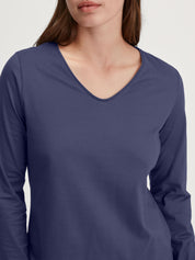 Langarmshirt aus Baumwolle - 377-cobalt blue - Blau