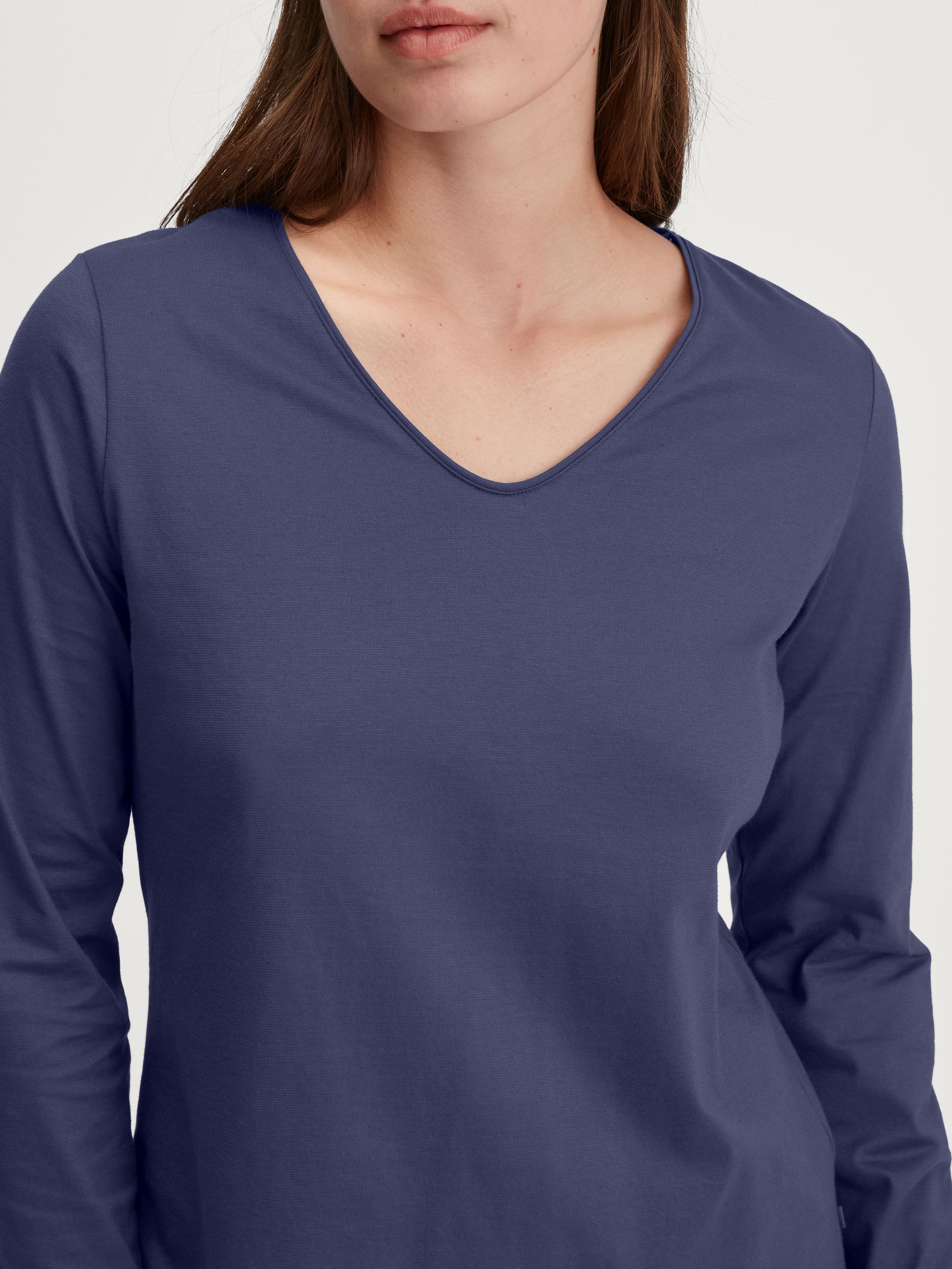 Langarmshirt aus Baumwolle - 377-cobalt blue - Blau