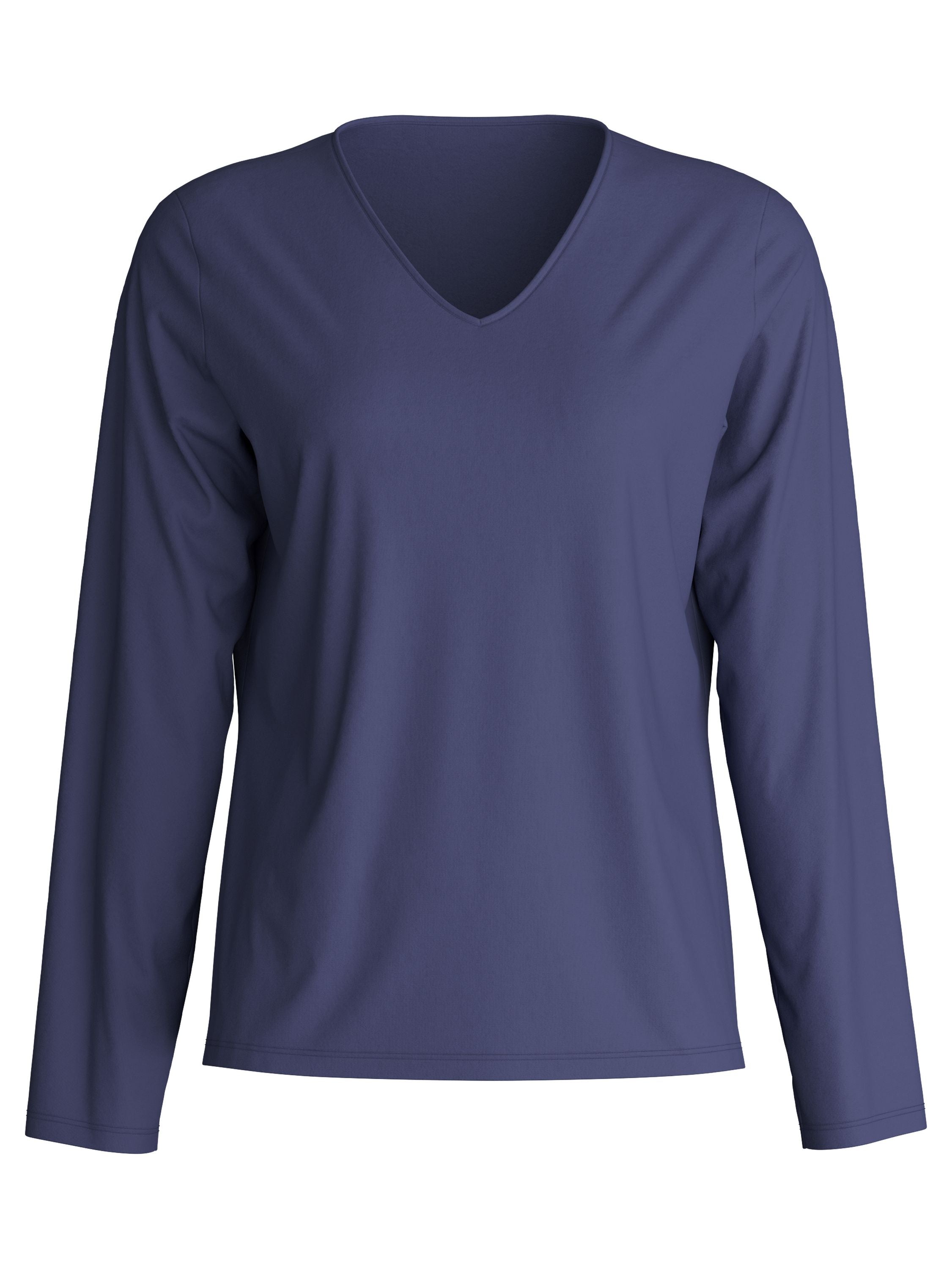 Langarmshirt aus Baumwolle - 377-cobalt blue - Blau