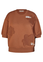 T-Shirt aus Baumwolle - 6667-NOUGAT - Braun