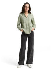 Hemdbluse aus Baumwolle - 38802-deep ivy green - Grün