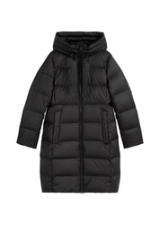 Daunenmantel mit Kapuze - 990-black - Schwarz