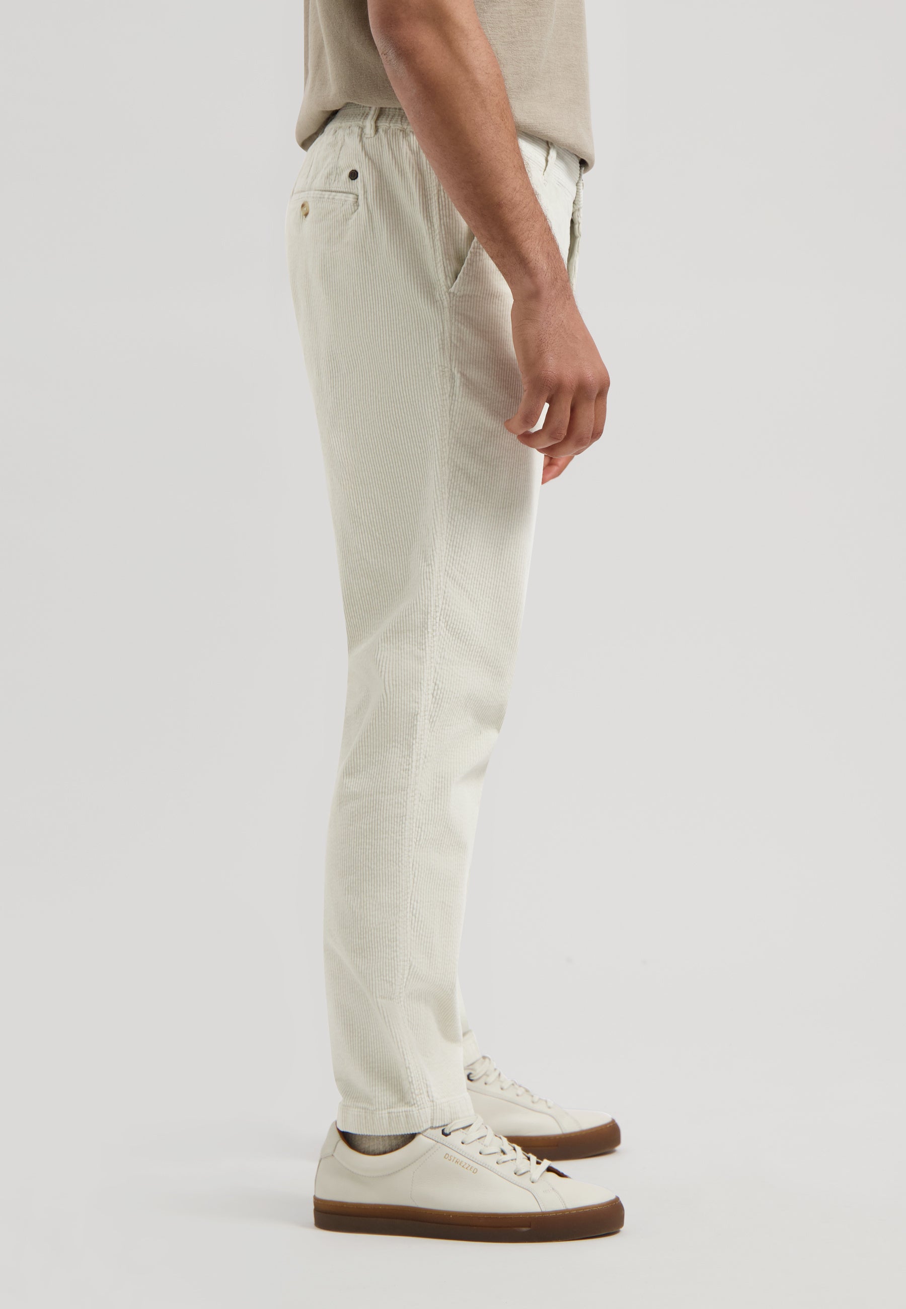 Cordhose LOGAN Tapered Leg - 107-Silver Birch - Creme