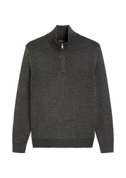 Strickpullover mit Troyerkragen - Z51-multi/heavy knit - Grau