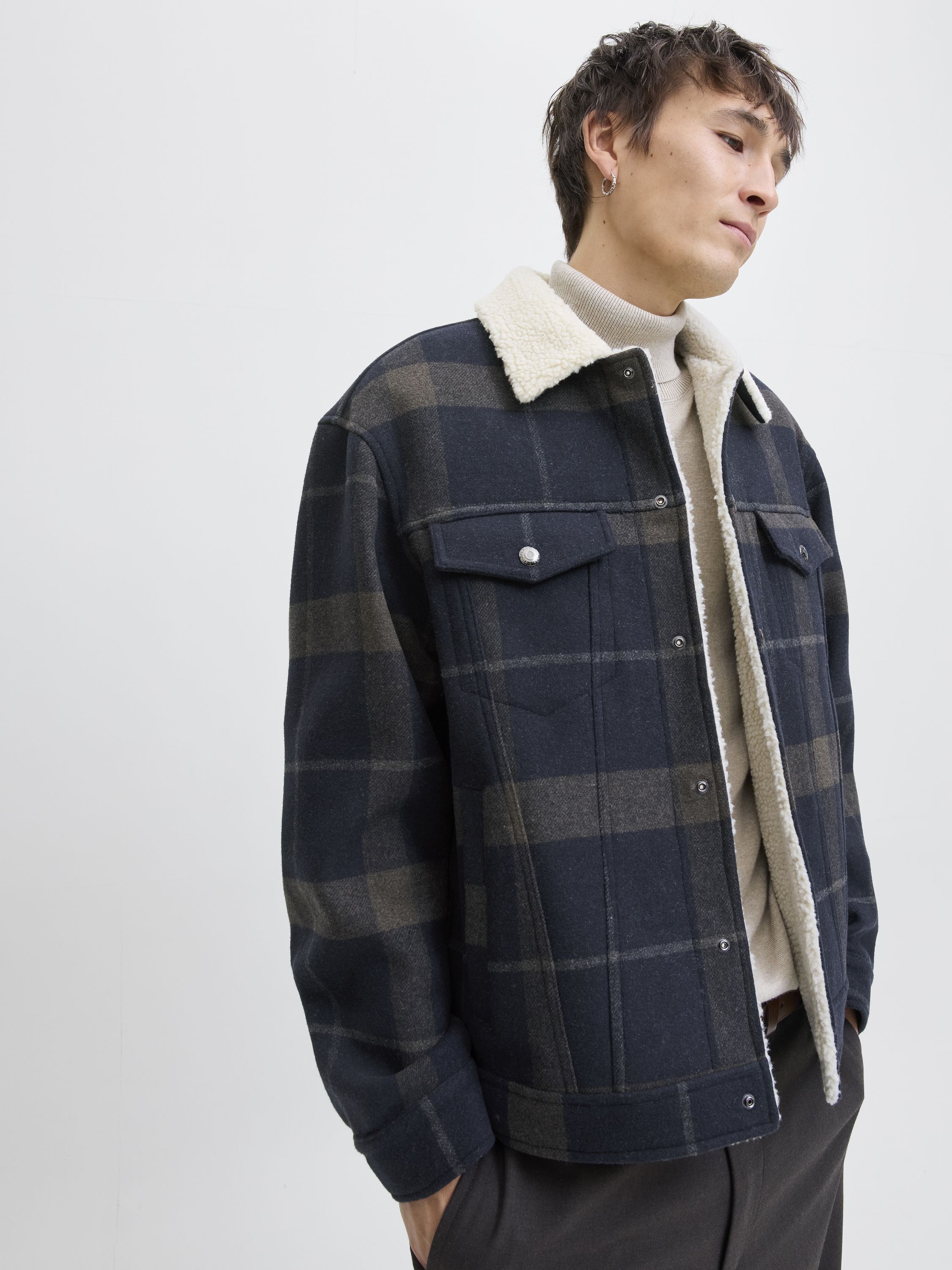Overshirt - Dark Navy/CHECK - Blau