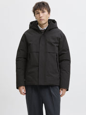 Steppjacke mit Kapuze - Black - Schwarz