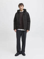 Steppjacke mit Kapuze - Black - Schwarz